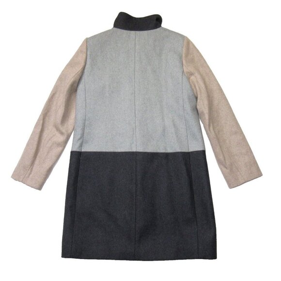 NWT J.Crew Colorblock Funnelneck Coat in Heather Gray Camel Wool 10 $398 - Picture 8 of 8